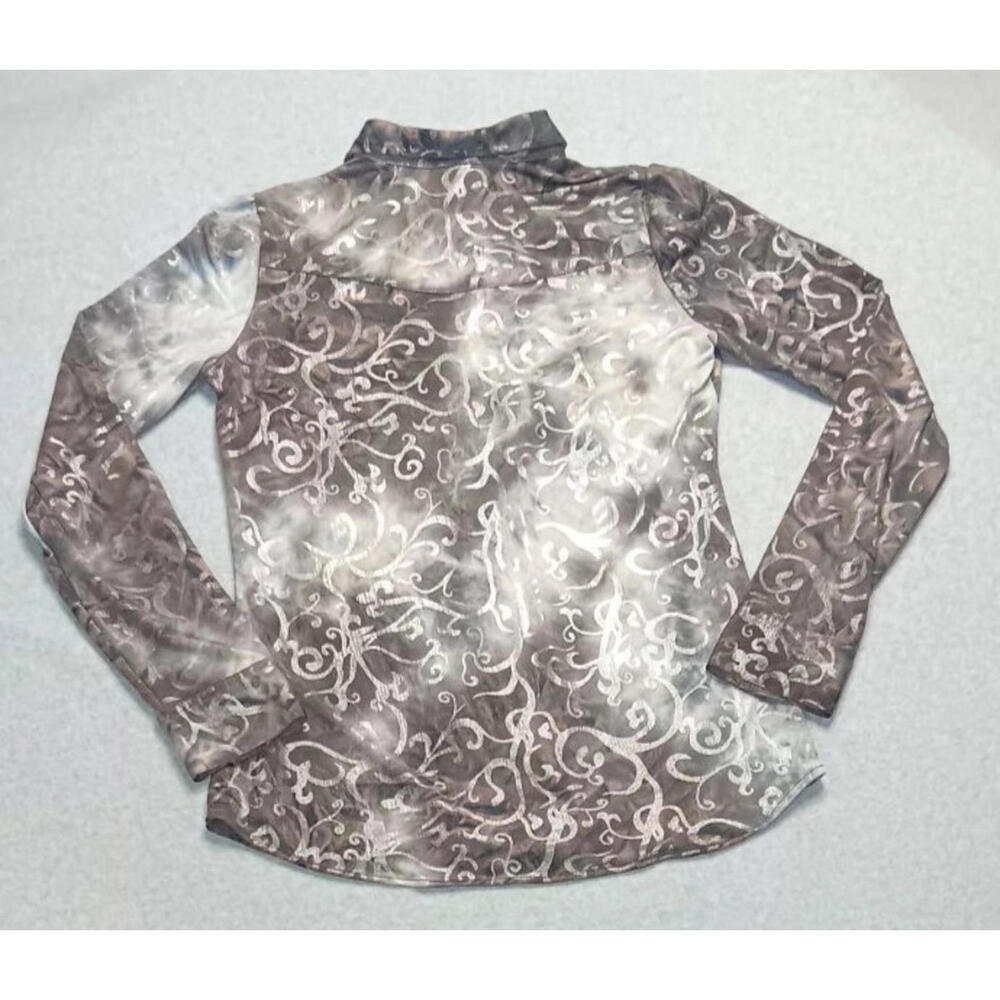 Roper Western Snap Button Up Shirt Womens Size S Purplish Grey Long Sleeve Rodeo - Picture 10 of 10